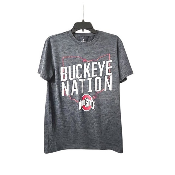 Tops - Ohio State‎ University T-Shirt S "Buckeye Nation" Gray Graphic Athletic Tee OSU